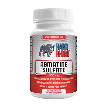Hard Rhino Agmatine Sulfate Capsules, 550mg, 90 Vegetarian Capsules