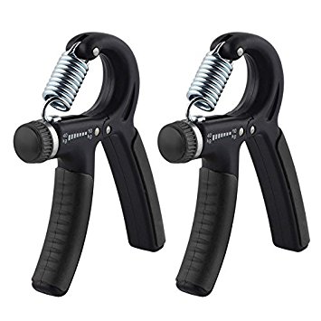 Kootek 2 Pack Hand Grip Strengthener Strength Trainer Adjustable Resistance 22-88 Lbs Arm Hand Exerciser Non-slip Gripper for Athletes Pianists Kids