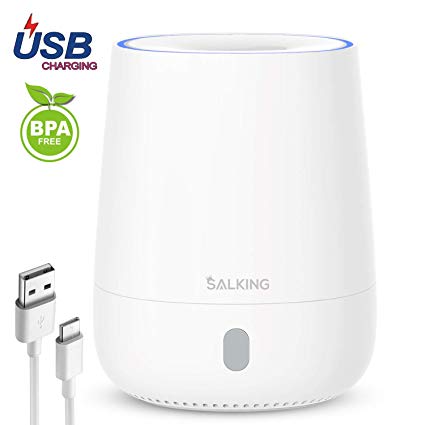 SALKING USB Essential Oil Diffuser, 120ml Aromatherapy Diffuser Small Portable Travel Oil Diffuser 7 Color LED Light Cool Mist Humidifier 1 Button Control Waterless Auto Shut-off for Home Office