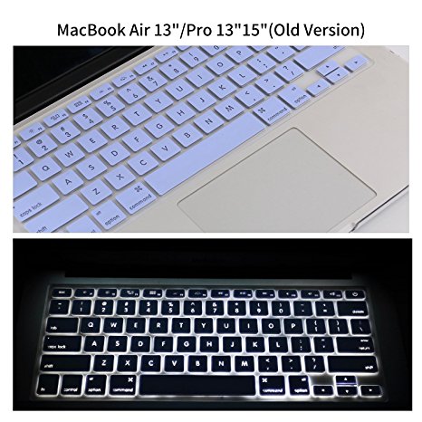 Premium Hollow Keyboard Cover for MacBook Pro 13" 15" 17"(with or w/out Retina Display, 2015 or Older Version) iMac and MacBook Air 13 Inch, Serenity Blue