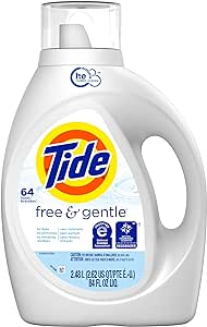 Tide Free & Gentle Liquid Laundry Detergent, 64 loads, 84 fl oz