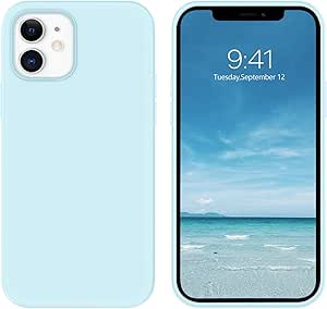 BENTOBEN for iPhone 12 Mini Case, Soft Silicone Gel Rubber Bumper Microfiber Lining Hard Back Shockproof Protective Phone Cover for iPhone 12 Mini 5.4", Cyan Blue