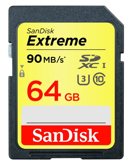 SanDisk Extreme SDXC UHS-I/U3 SDSDXNE-064G-GNCIN Memory Card, 64GB