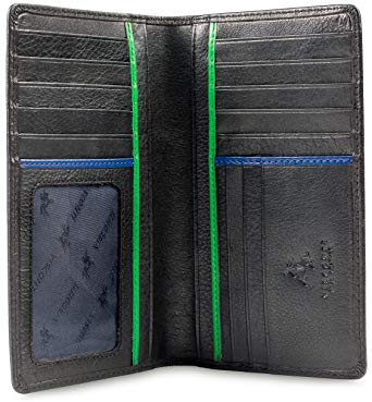 Visconti Jaws BD12 Black Leather Tall Checkbook Wallet 4" x 6.5"