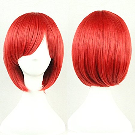TLT 28cm (11inch) Short Straight Sexy Stylish Cosplay Party Hair Wigs (Red) BU029R