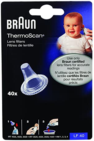 Braun HWLLF40NAAU Thermoscan Lens Filters for Ear Thermometer, 40 Count