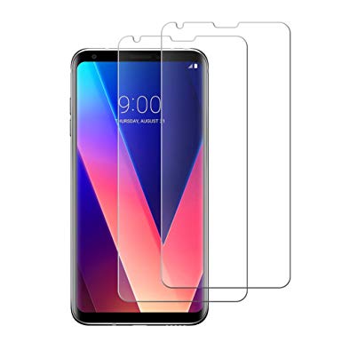 [2 Pack] OuTera LG V30/V30 Plus Screen Protector, [9H Hardness][Ultra Clear][Anti Scratch][Bubble Free] HD Clear Tempered Glass Screen Protector Film for LG v30/v30 plus