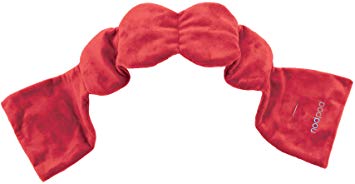 Nodpod Weighted Sleep Mask | Patented Eye Pillow Design for Sleeping, Blocking Light and Relaxation | BPA Free Machine Washable Gel Microbeads (Red)