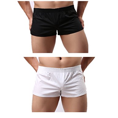 Men's Boxer Shorts, NECOA Men's Solid Color Soft Cotton Swim Trunks Low Rise Casual Sport Boxer Underwear