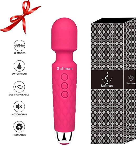 Powerful Strongest Quiet Waterproof Magic wibrator Wand Electric Massager Upgrade Cordless 8 Multi-Speed 20 Vibration Modes use for Back Waist Foot Hand Pains&Sports Recovery Relieves Fatigue Stress