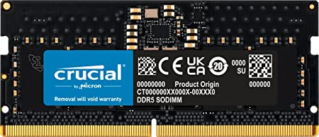 Crucial RAM 8GB DDR5 4800MHz CL40 Laptop Memory CT8G48C40S5