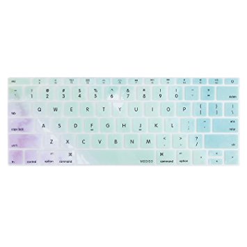 Mosiso Keyboard Cover for MacBook Pro 13 Inch 2017 & 2016 Release A1708 No Touch Bar & New MacBook 12 Inch A1534 Protective Skin, Rainbow Mist