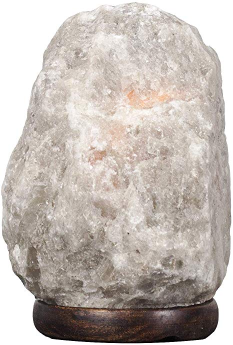 Natural Himalayan Salt Lamp Natura Gray Hand Crafted by Ambient Authentic Natural Crystal Salt Rock with UL Listed Dimmer Switch