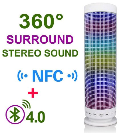 InaRock 10W Wirless Portable Bluetooth 40 DSP NFC Speaker with Dazzle LED Light Powerful Sound Dream Speaker in Fantasy Colors Support Micro SDTF Card build in Microphone
