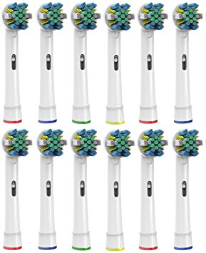12 Oral B Floss Action Compatible Replacement Brush Heads for Oral-B Electric Toothbrushes