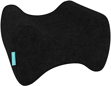 bonmedico Knee Support Pillow and Side Sleeper Pillow, Knee Support Cushion for Side Sleeper, Memory Foam Knee Pillow for Comfortable Sleeping, Sciatica Pain Relief, Leg Pillow for Pain Relief, Black