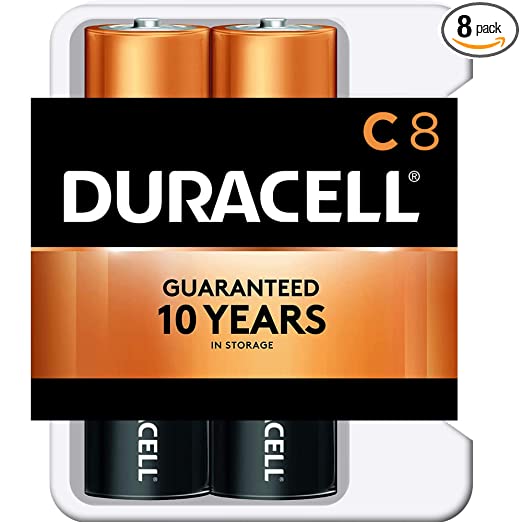 Duracell - CopperTop C Alkaline Batteries with recloseable package - long lasting, all-purpose C battery for household and business - 8 Count