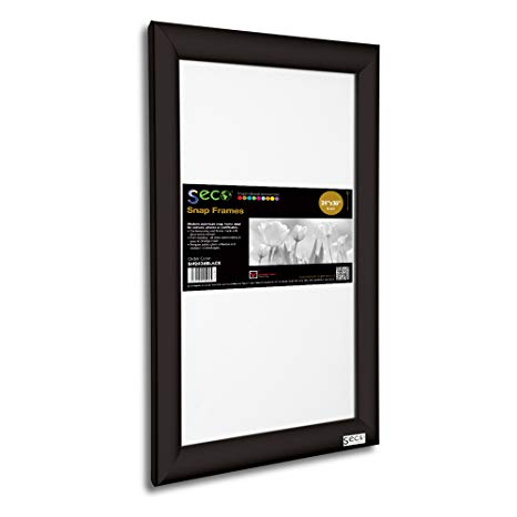 SECO Front Load Easy Open Snap Frame Poster/Picture Frame 24 x 36 Inches, Black Aluminum Frame (SN2436Black)