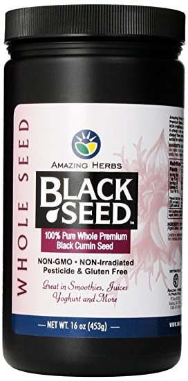 Amazing Herbs Black Seed Whole Seed Jar, 16 Ounce