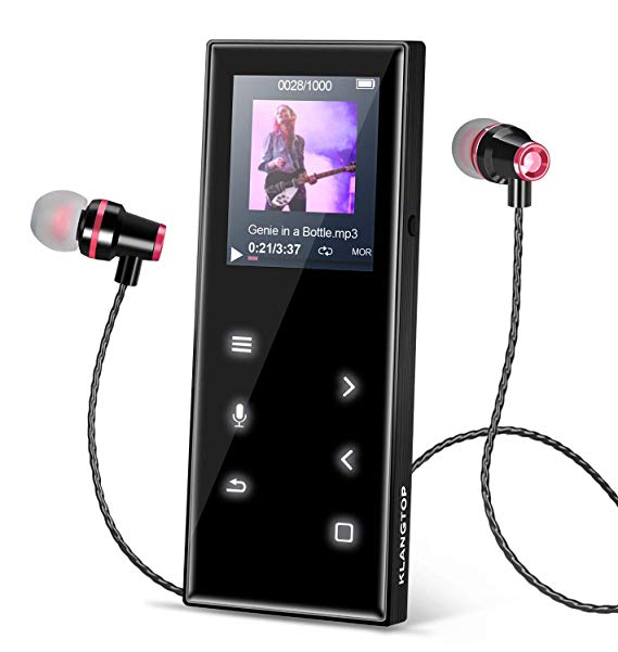 Bluetooth MP3 Player KLANGTOP Built in 8GB Portable Digital Music Player Lossless Sound Audio Player with FM Radio Voice Recorder for Sport and Music Lovers,Expandable up to 128GB TF Card