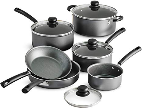 Tramontina PrimaWare 10-Piece Nonstick Cookware Set, Steel Gray