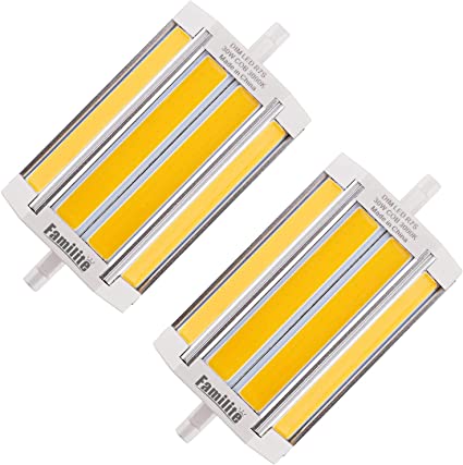 30W COB R7S Familite Dimmable J118 LED Bulb 110V 118mm Warm White 200-250W Halogen Bulb Double Ended J Type Replacement, Pack of 2