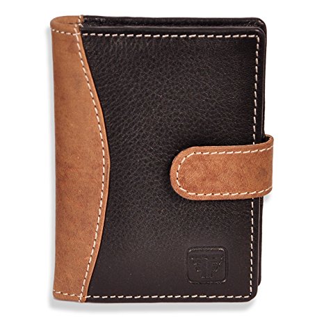 Fashion Freak Credit Card ATM Card Case Holder Leather Black Brown Colour - Best Gift For Yourself or Your Loved Ones (BLACK & HUNTER LEATHER)
