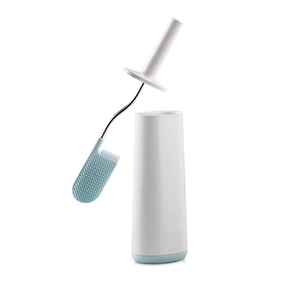 Joseph Joseph Bathroom Flex Smart Toilet Brush with Holder- White/Blue