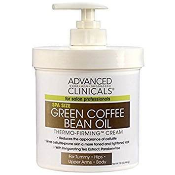 Advanced Clinicals Green Coffee Bean Oil Thermo-firming Body Cream 16oz Spa Size (Pack of 2)