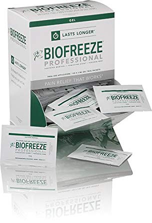 Biofreeze Professional Pain Relieving Gel, Topical Analgesic for Enhanced Relief of Arthritis, Muscle, Joint Pain, NSAID Free Pain Reliever Cream, Countertop Display, 100 3 ml Packets, 5% Menthol