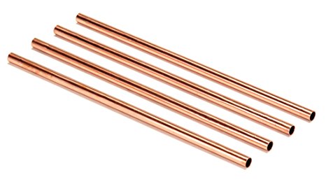 Naturally Nature 100% Copper Drinking Straws (Set of 4) 9 inches long straw