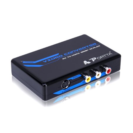 Portta PETCSHP 3 RCA Composite S-video R/L Audio to HDMI Converter Upscaler 720p/1080p - Not for Windows 10