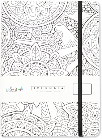 ColorIt Circle Notebook Journal 5.8” x 8.2”, A5, 160 Dot Grid Pages, Hardcover, Matte Cover Finish, Elastic Band, Inner Pocket, Bookmark, Perforated Pages, Perfect for Bullet Journaling