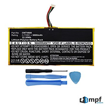 Replacement 6000mAh AVPB002-A110-01, GB-S02-308594-0100 Battery for Barnes & Noble NOOK HD  Plus 9" BNTV600 Tablet with Installation Tools
