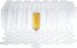 Fun Express Clear Plastic Champagne Flutes Bulk 50 Ct