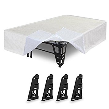 Best Price Mattress 14 Inch Premium Steel Bed Frame/Platform Bed with 4 Brackets   Bonus Bed Skirt - Queen