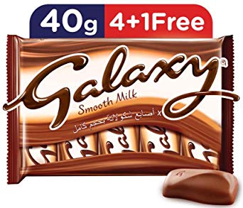 Galaxy Smooth Milk Chocolate Bar, 40g, (Pack of 5)