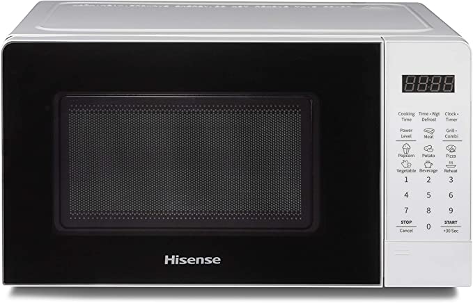 Hisense H20MOWS3G Elektronische Mikrowelle, Fassungsvermögen 20 l, Leistung 700 W, Grill Leistung 900 W, LED-Display mit Touch-Steuerung, Weiß