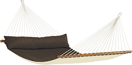 LA SIESTA Alabama Arabica - Weather-Resistant Quilted Kingsize Spreader Bar Hammock