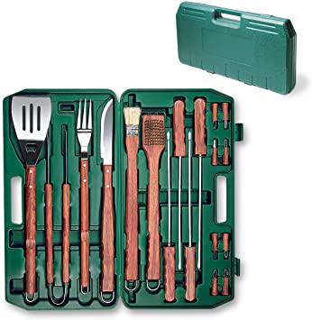 ONIVA - A Picnic Time Brand 18-Piece BBQ Grill Set, Green