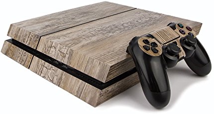 Premium PS4 PlayStation 4 Wood Effect Vinyl Wrap / Skin / Cover for PS4 Console and PS4 Controllers: Rustic