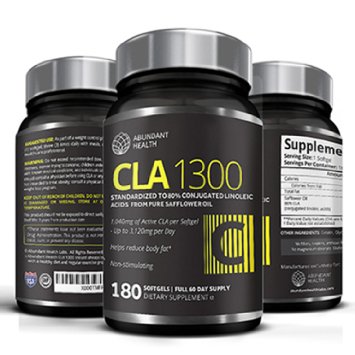 Pure CLA 1300, Highest Potency - 180 Veggie Softgels - 1,040mg Active 80% Conjugated Linoleic Acid per Softgel non-GMO