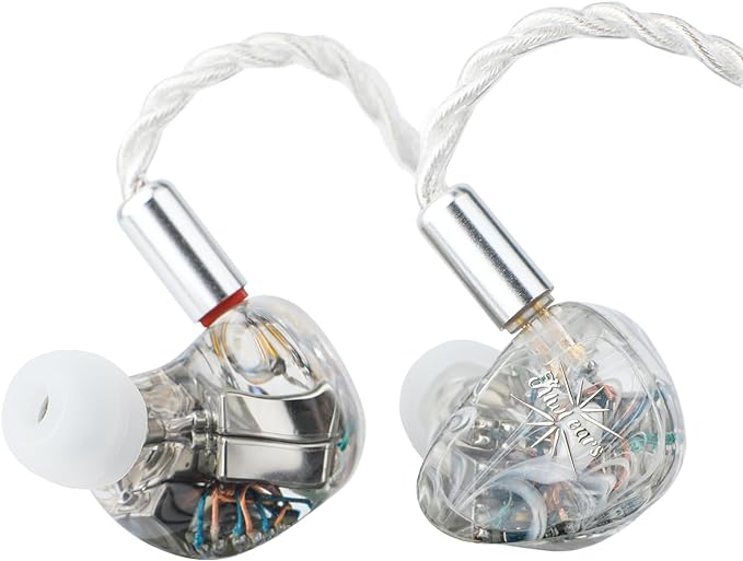 Linsoul Kiwi Ears Orchestra Lite Performance Custom 8BA in-Ear Monitor IEM with Detachable 4-core 7N Oxygen-Free Copper OFC Cable, Handcrafts Faceplate for Audiophile Studio Musician(Clear)