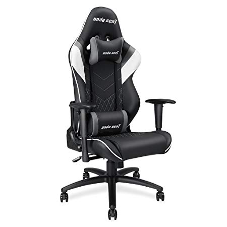 Anda Seat Assassin Series High Back Gaming Chair,Recliner Office Chair,Adjustable Racing Chair with Lumbar Support and Headrest(Black/White/Grey)