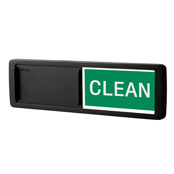 Premium Dishwasher Magnet Clean Dirty Sign, iRush Non-Scratching Backing Rotated Indicator Works for Dishwashers, Reminder Tells Whether Dishes Are Clean or Dirty - Black
