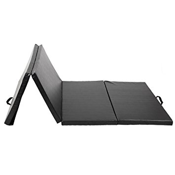 Giantex Black 4'x10'x2" Thick Folding Panel Gymnastics Mat Gym Fitness Exercise Mat