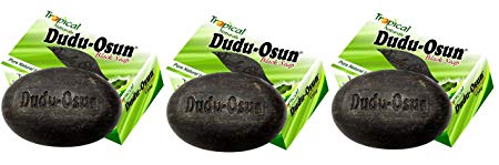 Dudu Osun Pure Organic African Black Soap 150g(Pack of 3) - Effective for Acne Treatment, Eczema, Dry Skin, Scar Removal, Dandruff, Pimples Mark Removal, Anti-fungal Face & Body Wash