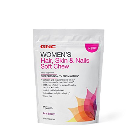 GNC Womens Hair, Skin Nails chew Acai Berry 60 chew