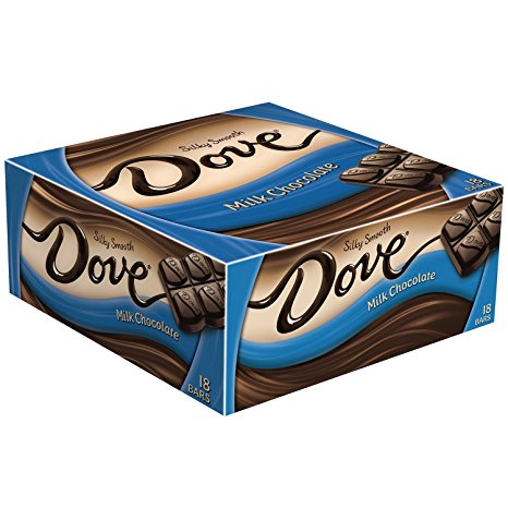 Dove Milk Chocolate Singles Size Candy Bar 1.44-Ounce Bar 18-Count Box