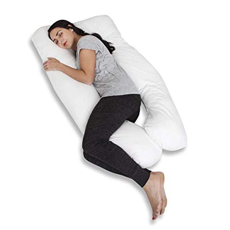 Full Body Pregnancy Pillow for Adults - Long Pillow for Sidesleeping, Reading Pillow - Includes a Machine Washable Cover